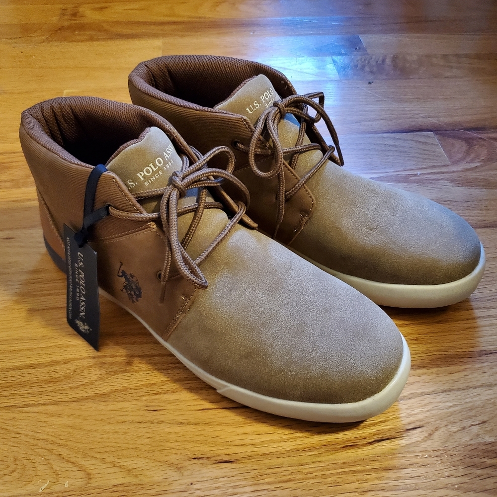 NWT U.S. Polo Assn. Perry Boot Men's Brown High Top Sneakers Shoes 12M